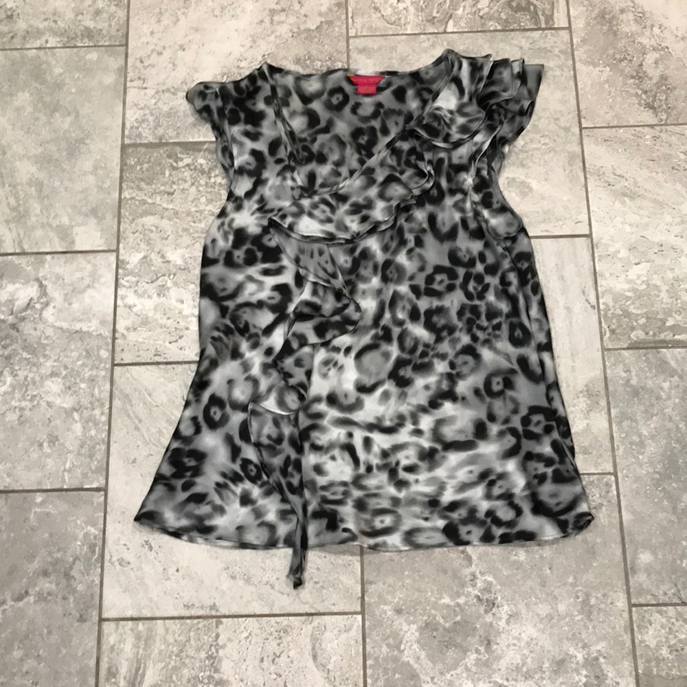 Silky Leopard Print Blouse